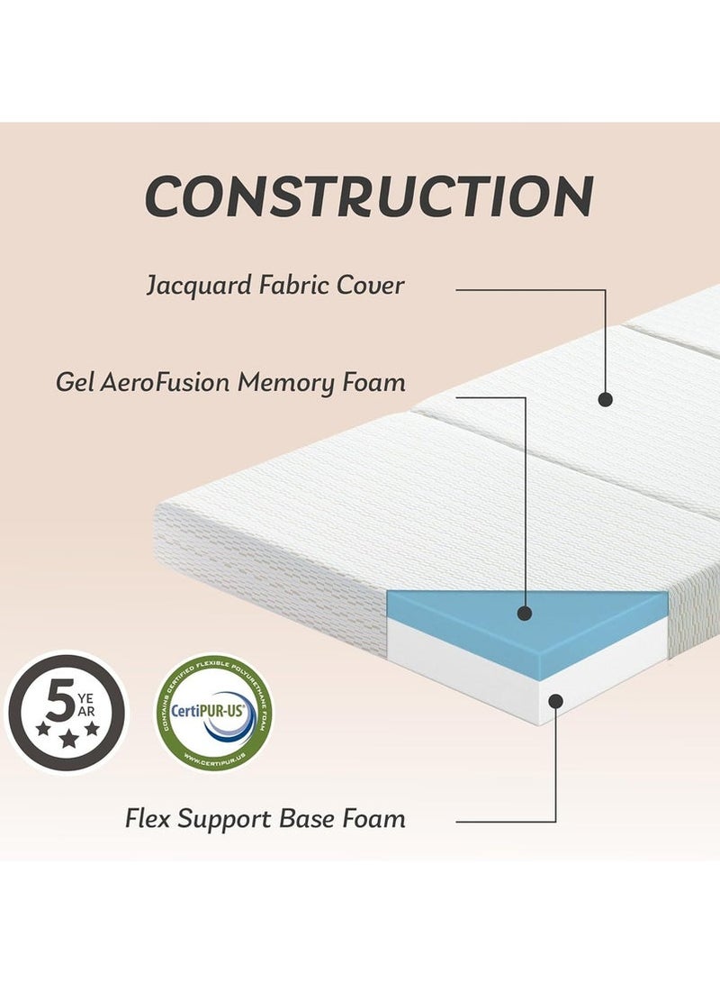 Eworld Tri-Fold Foldable Medicated Foam Mattress with Satin Cover – Space-Saving Floor Bed & Lounge Mattress (180×90×7cm) - Image 5